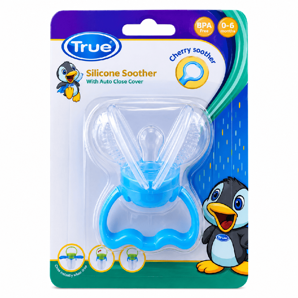 True Silicone Cherry Soother Automatic Flip 0-6 Months