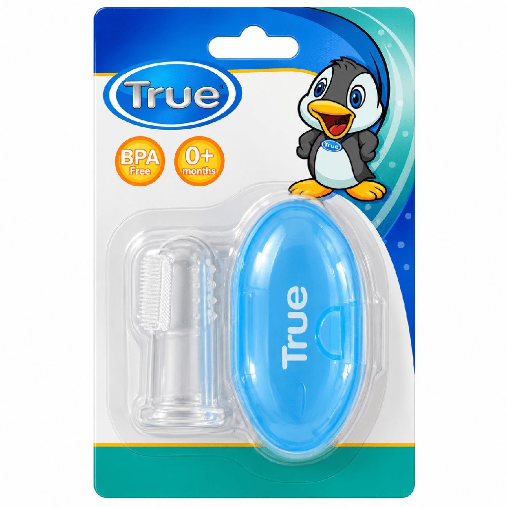 True Silicone Finger Toothbrush With Case  (0+ months) 