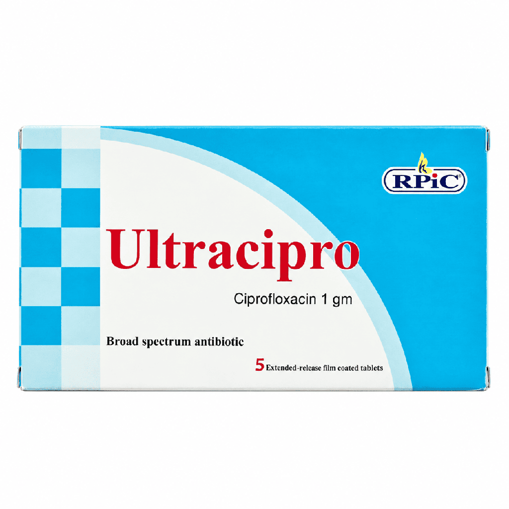Ultracipro 1 gm ( Extended release) 5 Film Coated Tablets