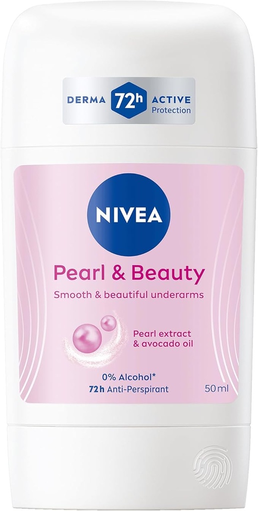 NIVEA Antiperspirant Stick for Women, 48h Protection, Pearl & Beauty, 50ml