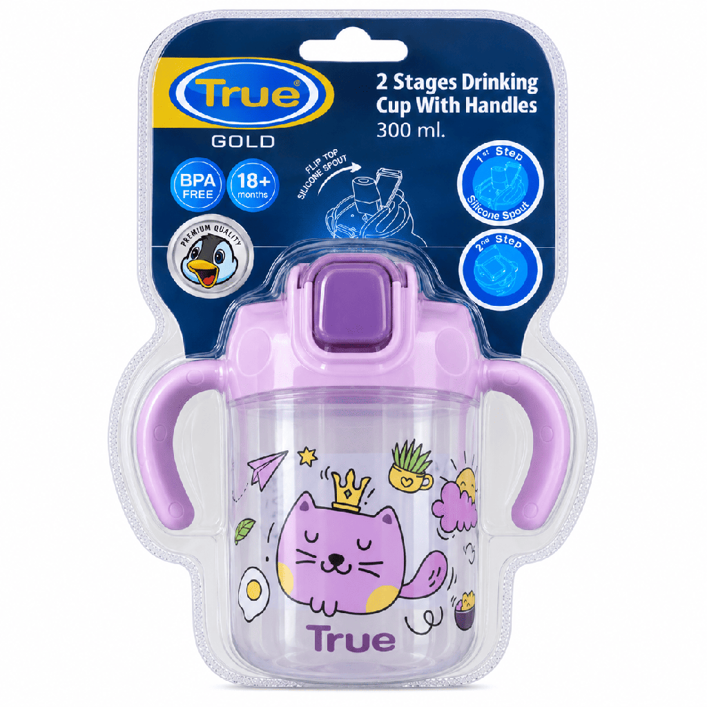 True Gold Stages Drinking Cup With Handles 300ml + 18m