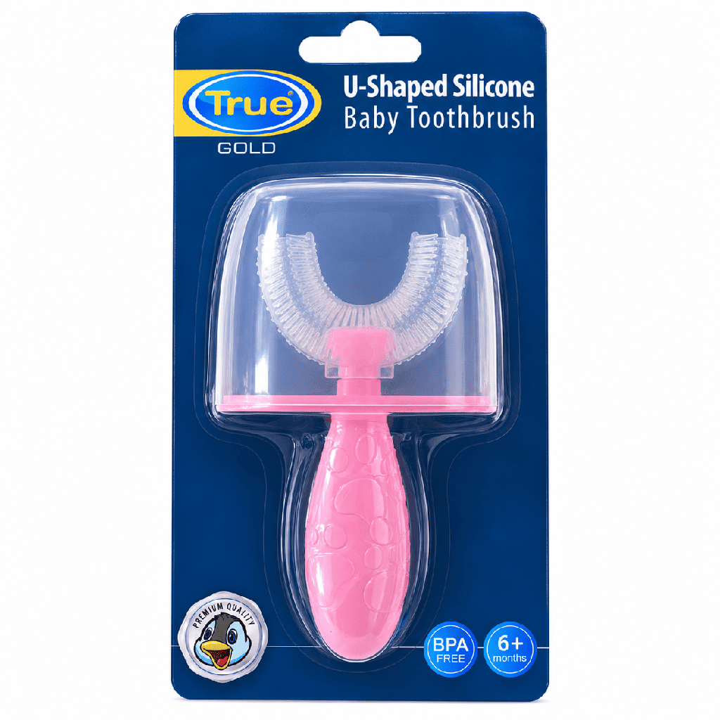 True Gold -U-Shaped Silicone Baby Toothbrush