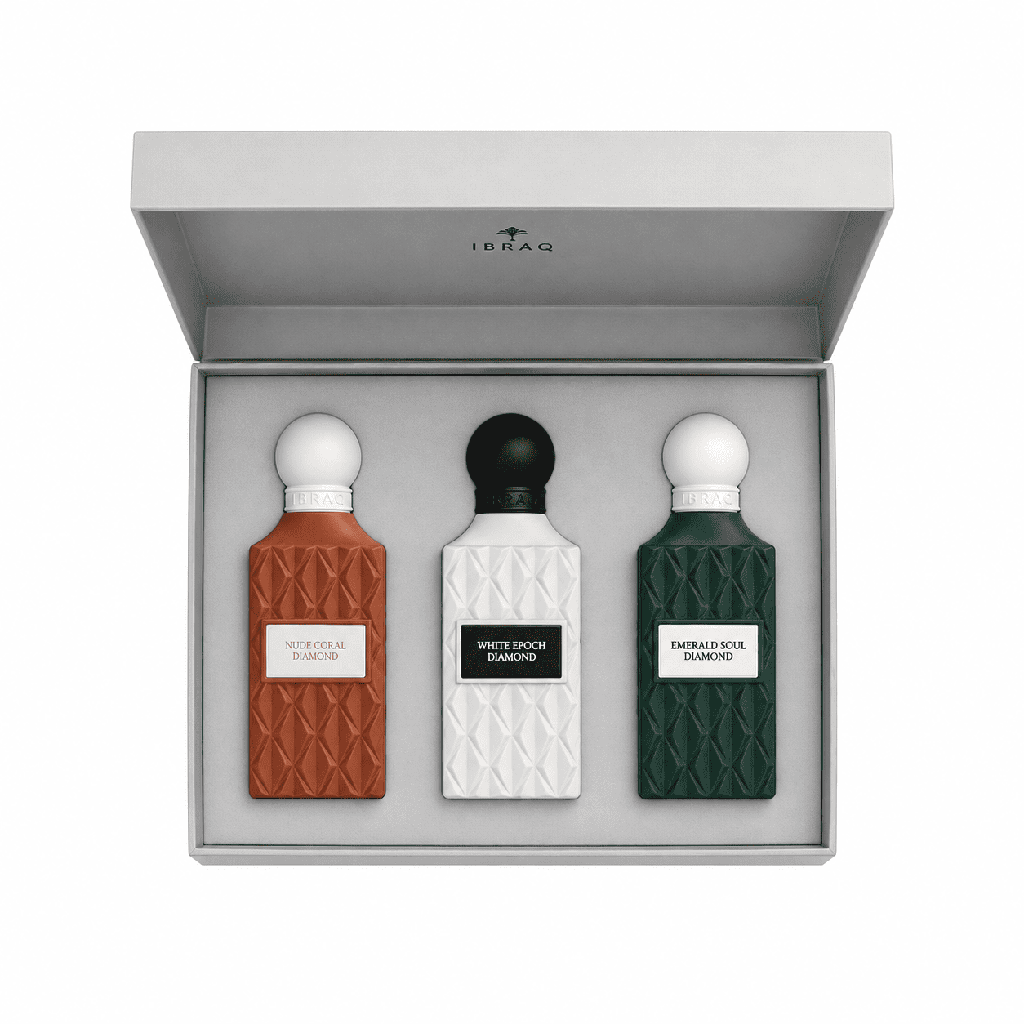 IBRAQ Diamond Grey 2 Eau de Parfum Set (75ml x 3) – Unisex