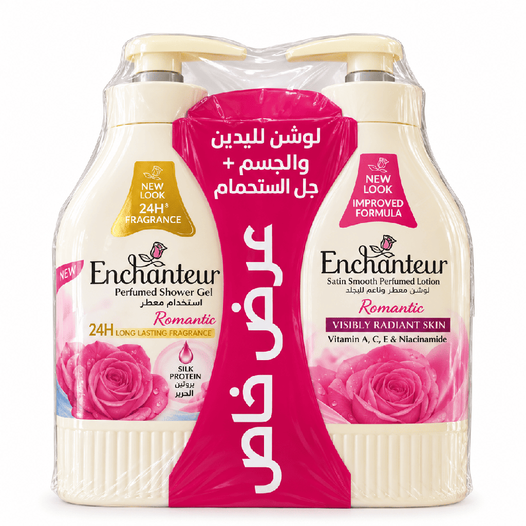Enchanteur-2- Piece Set (Lotion 500ml & Shower Gel 550ml) – Pink – Special Offer