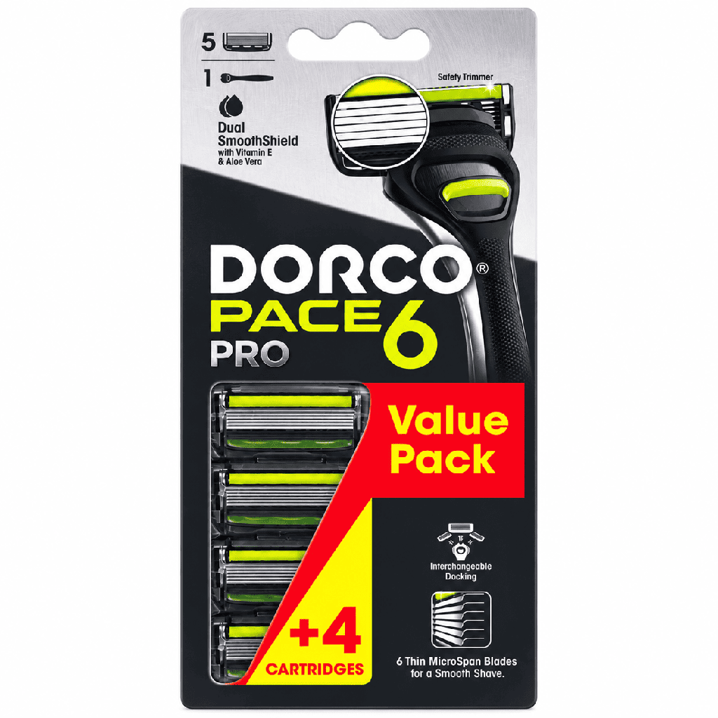 Dorco Pace 6 Pro Razor For Men - 5 Blades