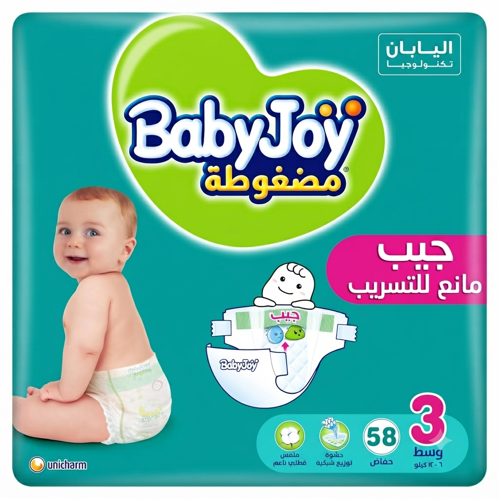بيبي جوي كلوت مقاس 3 - 58 قطعة