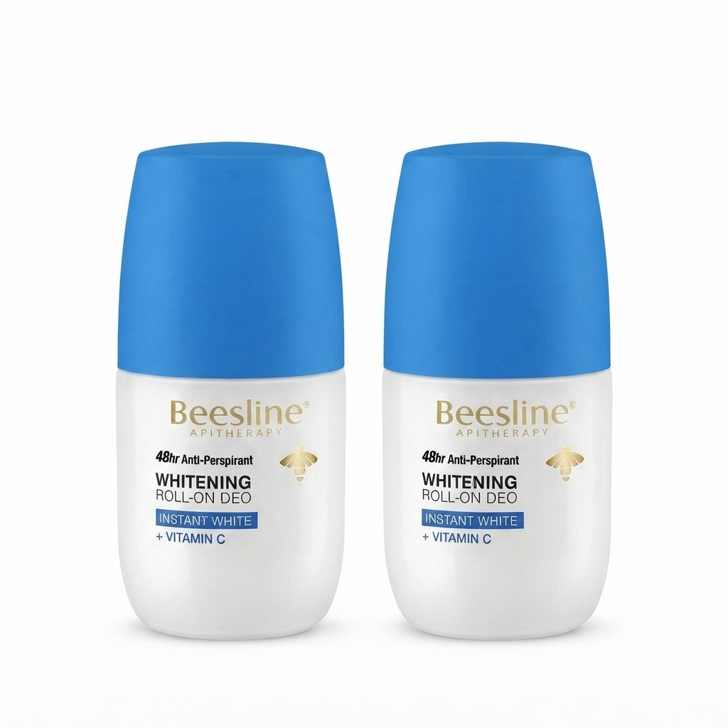 Beesline Whitening Roll On Deodorant - Instant White Vitamin C, White Sapphire 48h Protection  50 ml (offer1+1)