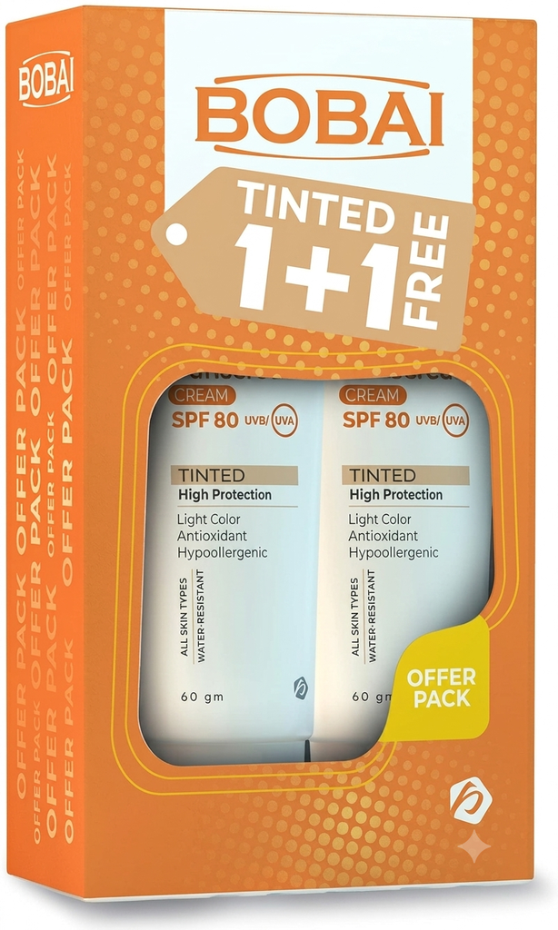 Bobai Sunscreen Cream SPF50+ Tint 50gm (1+1 Offer)