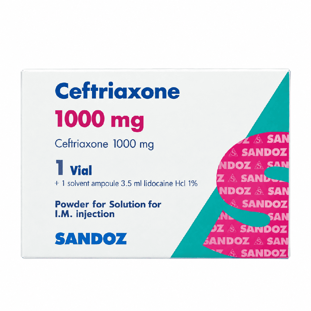 Ceftriaxone 1000 mg Vial I.M. Injection (SANDOZ)