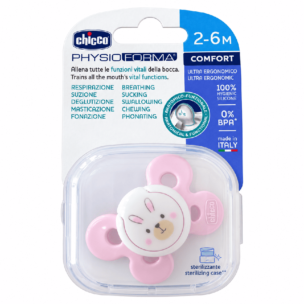 CHICCO PHYSIO COMFORT SOOTHER 2-6 MONTHS PINK