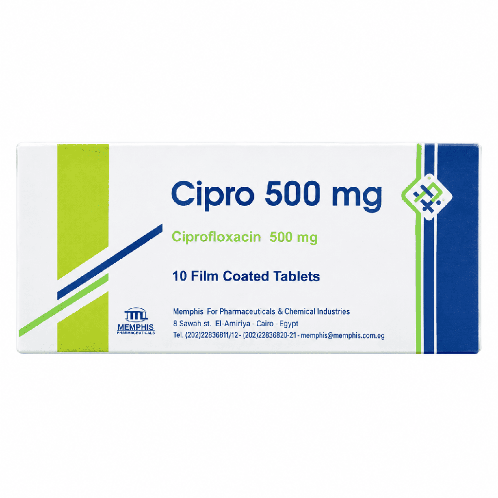 Cipro 500 mg 10 Film Coated Tablets