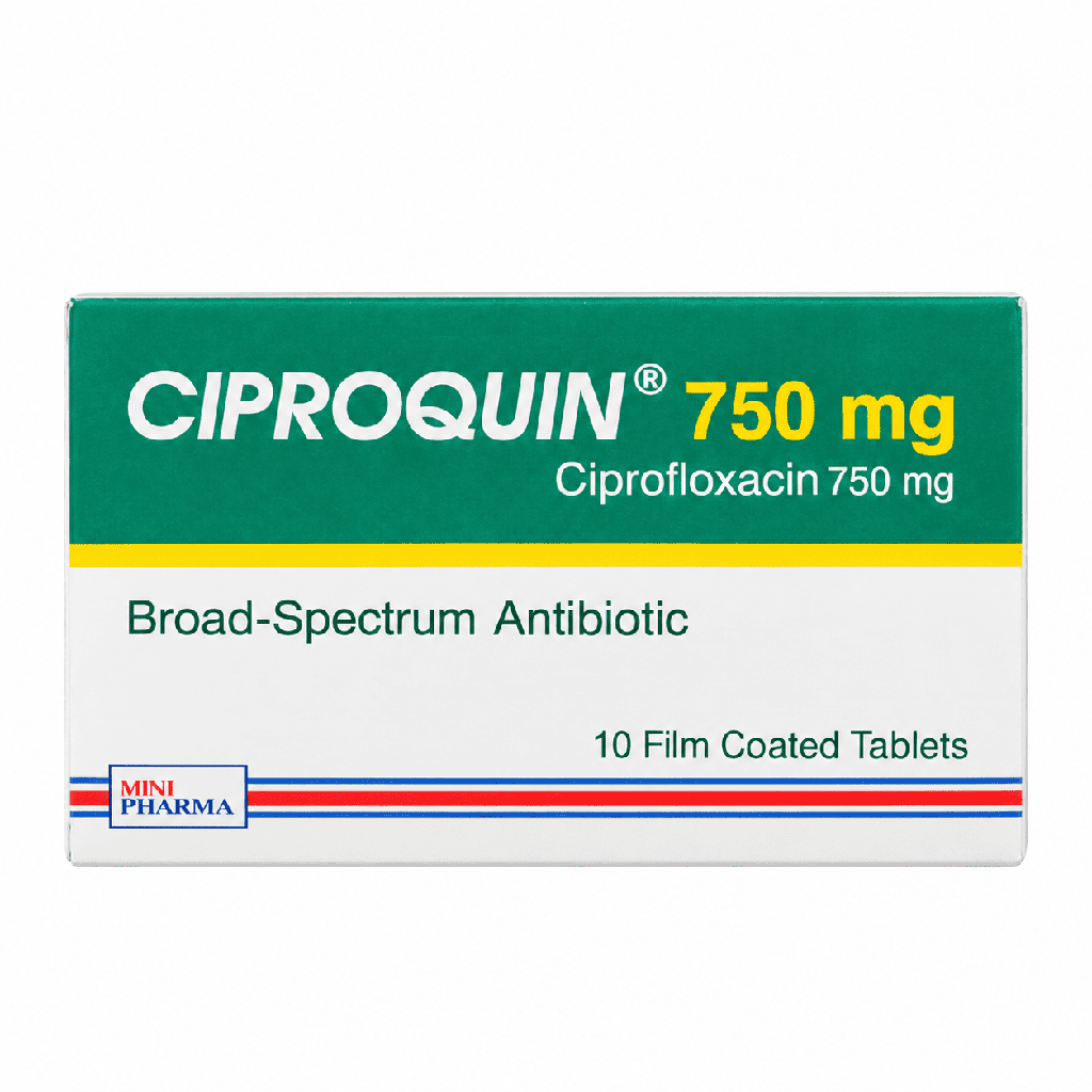 Ciproquin 750 mg 10 Film Coated Tablets