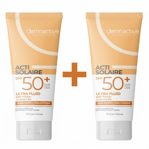 Dermactive Acti-Solaire SPF 50+ Light Tinted Ultra Fluid Dry Touch – 50ml ( offer 1+1)
