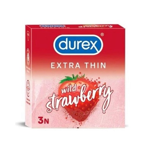 DUREX EXTRA THIN WILD STRAWBERRY 3 CONDOMS