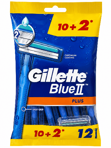 Gillette Blue II Plus Disposable Razors 10 + 2 free Razors