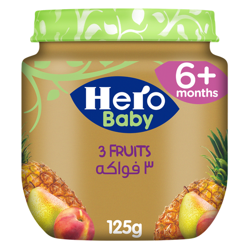 HERO BABY PUREE 3FRUITS JAR 125gm