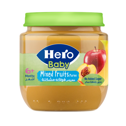 HERO BABY PUREE FRUITS WITH CEREALS 125gm JAR