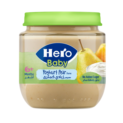 HERO BABY YOGHURT PEAR PUREE SMALL JAR 125 GM