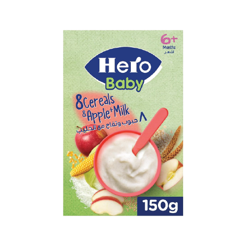 HERO BABY GOOD NIGHT 8 CEREALS APPLE MILK 150 GM