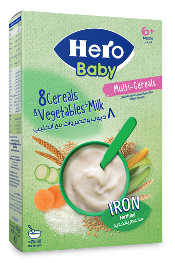 HERO BABY GOOD NIGHT 8 VEGETABLES CEREALS& MILK 150 GM