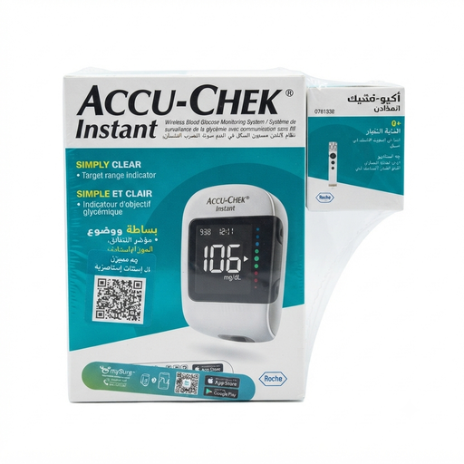  (عرض) جهاز Accu-Chek Instant + 50 شريط اختبار