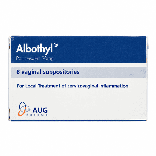 Albothyl 90 mg 8 Vaginal Suppositories