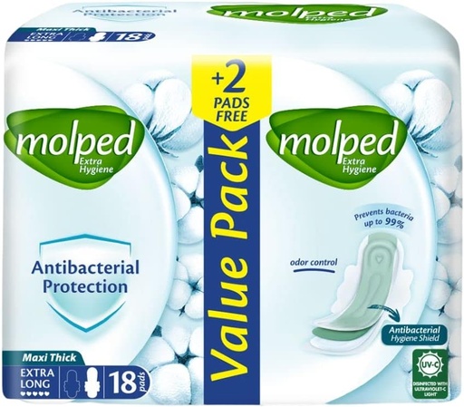 MOLPED ANTI BACTERIAL LONG 18 PADS