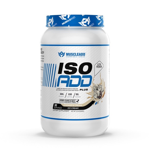 MUSCLE ADD Iso Add Plus-30Serv-1020G Cookies+Ice Cream