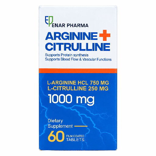 Arginine + Citrulline 1000 mg 60 Film Coated Tablets