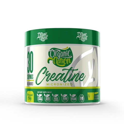 ORGANIC NATION MICRONIZED CREATINE MONOHYDRATE-30SERV-150GM.