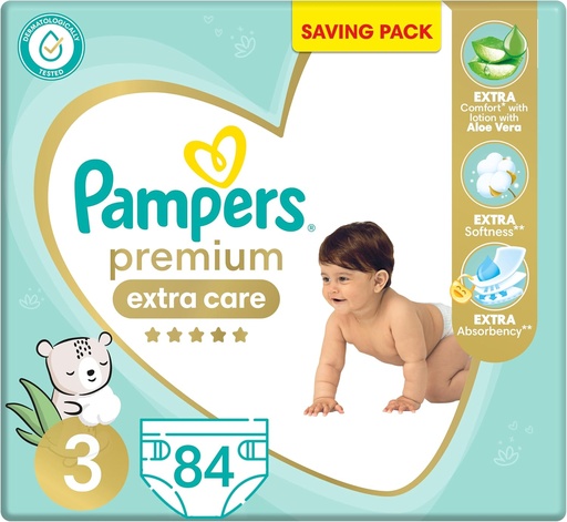 بامبرز بريميوم كير مقاس 3، 84 قطعة
