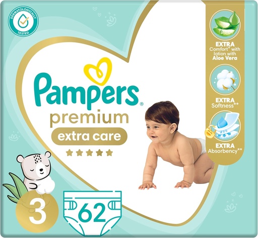 PAMPERS PREMIUM CARE NO.3 62PCS