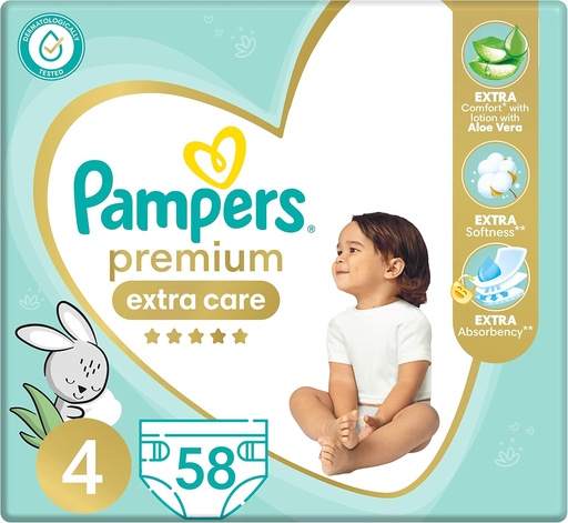 PAMPERS PREMIUM CARE NO.4 58PCS