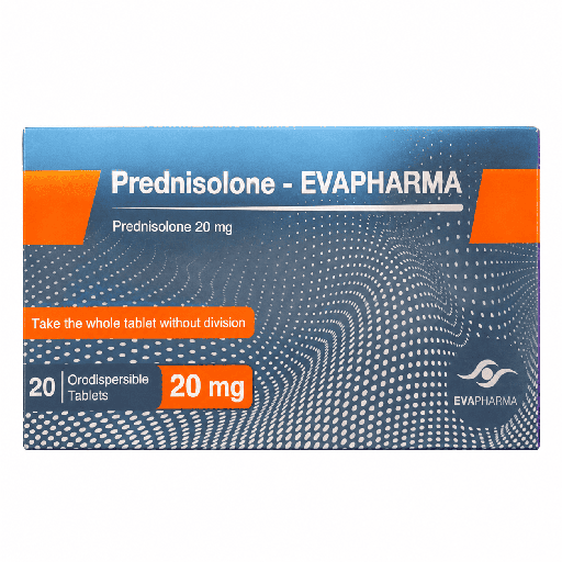 Prednisolone - EVA Pharma 20 mg 20 Oral Disintegrating Tablets
