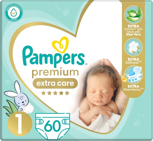 PAMPERS PREMIUM 1 60 PIECES