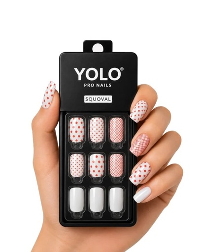 Yolo Squoval Short, Pro Nails SS-122-Dotty