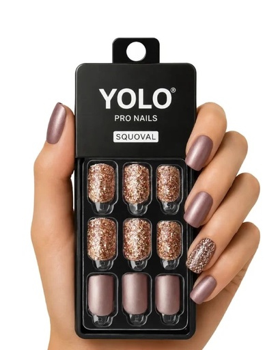 Yolo Squoval Short, Pro Nails SS-107-Champaign