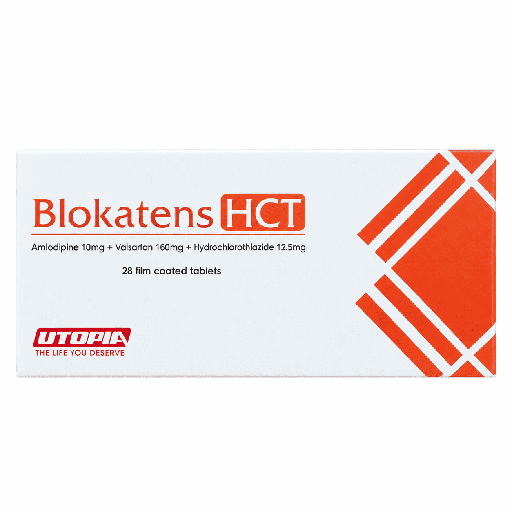 Blokatens HCT 10 mg/160 mg/12.5 mg 28 Film Coated Tablets