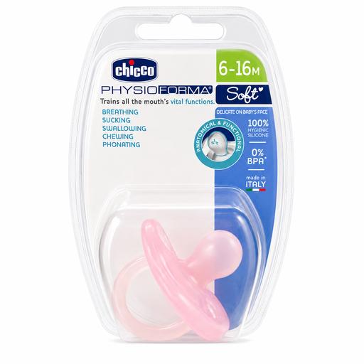 Chicco PhysioForma Soft Silicone Pacifier 6-16m Pink
