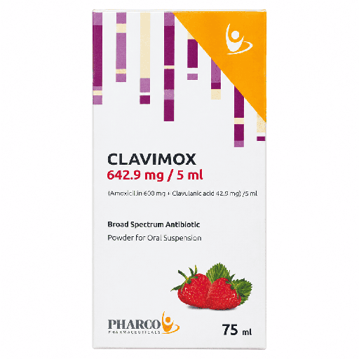 Clavimox 642.9 mg / 5 ml Powder For Oral Suspension 75 ml